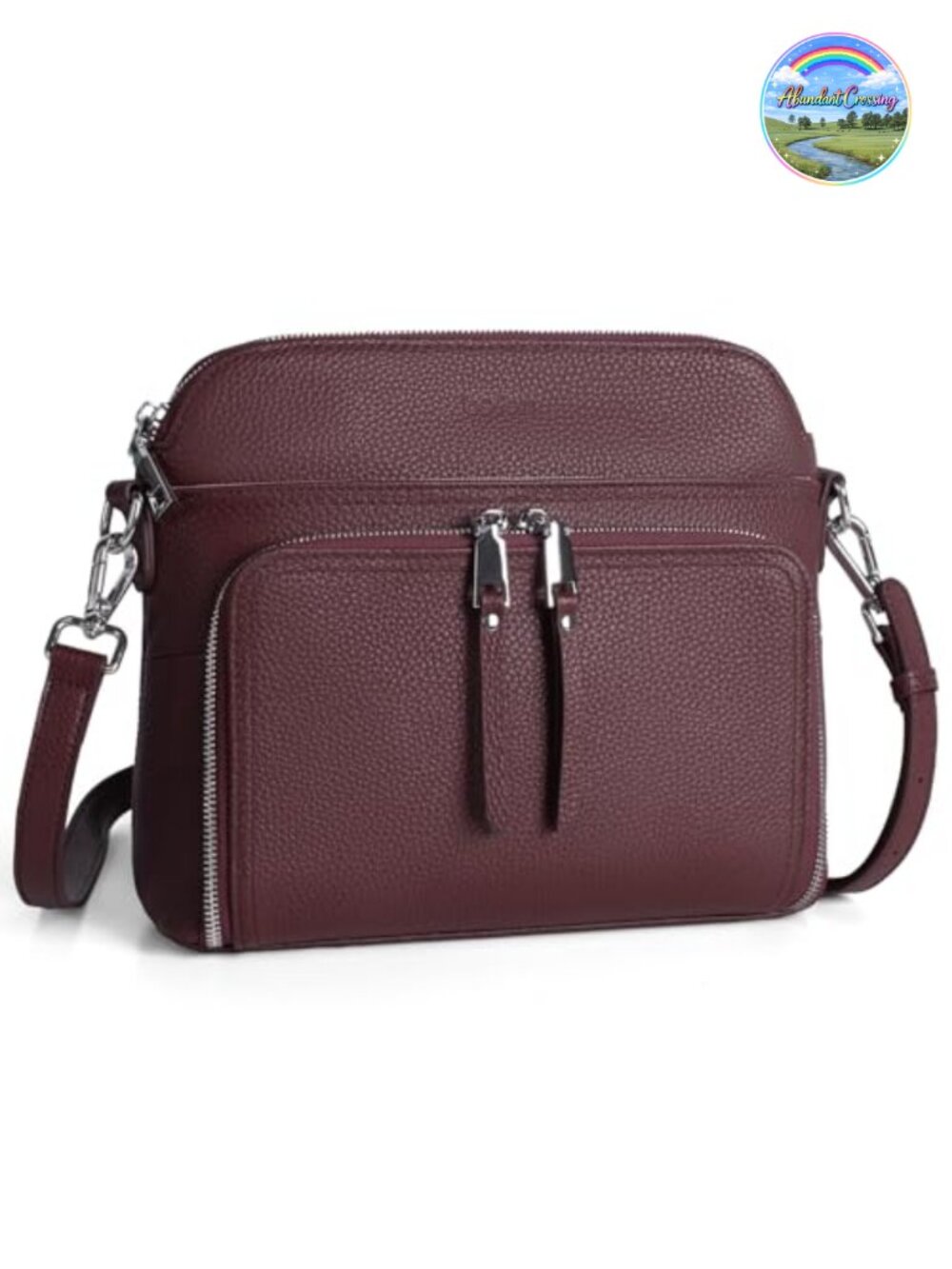 Genuine Leather Crossbody Bag RFID Wallet Multi Pockets Travel Purse